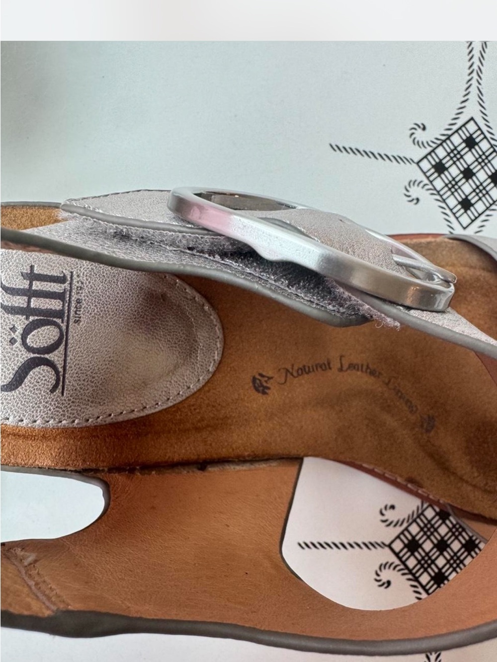 Sofft Metallic Silver Slingback Sandals - Picture 6 of 8